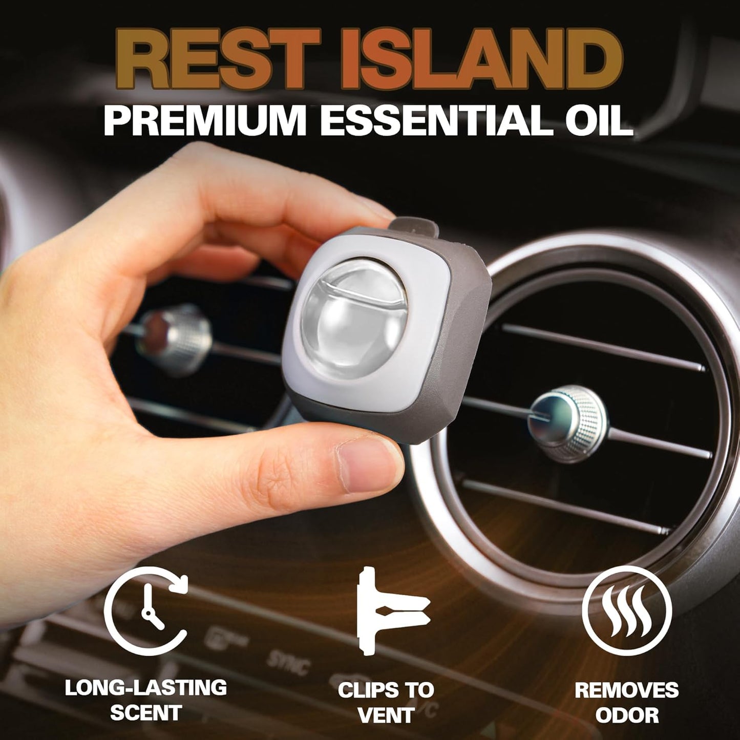 Air Jungles Rest Island Scent Car Air Freshener Clip, 6 Vent Clips, 4ml Each, Long Lasting Air