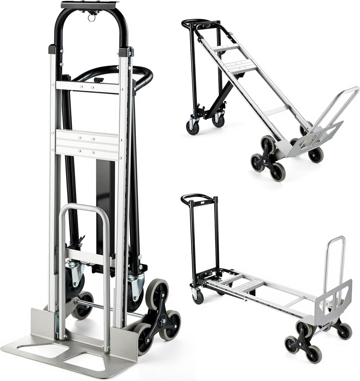 3 in 1 Industrial Convertible Hand Truck, 1000 LBS Capacity Heavy Duty Platform Cart, Utility