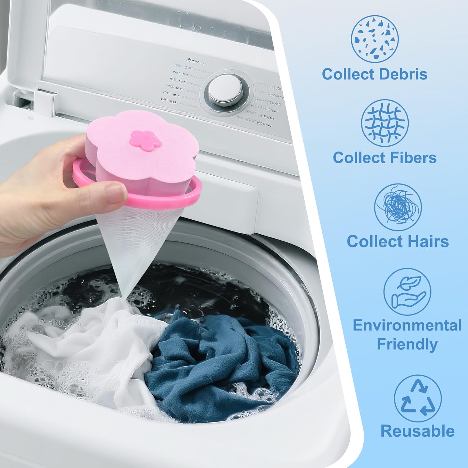 Pet Hair Remover for Laundry,Lint Catcher for Laundry,Washing Machine Floating Lint Mesh