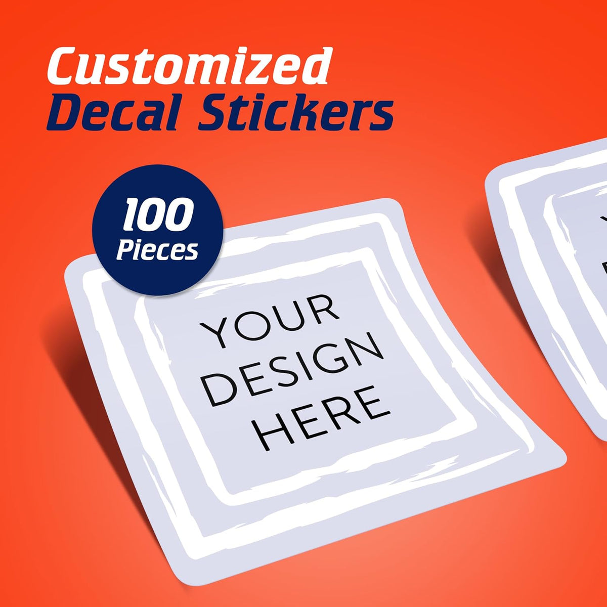100 Custom Vinyl Stickers - Upload Your own Image, Text, Design, Logo - Personalized Logo Labels