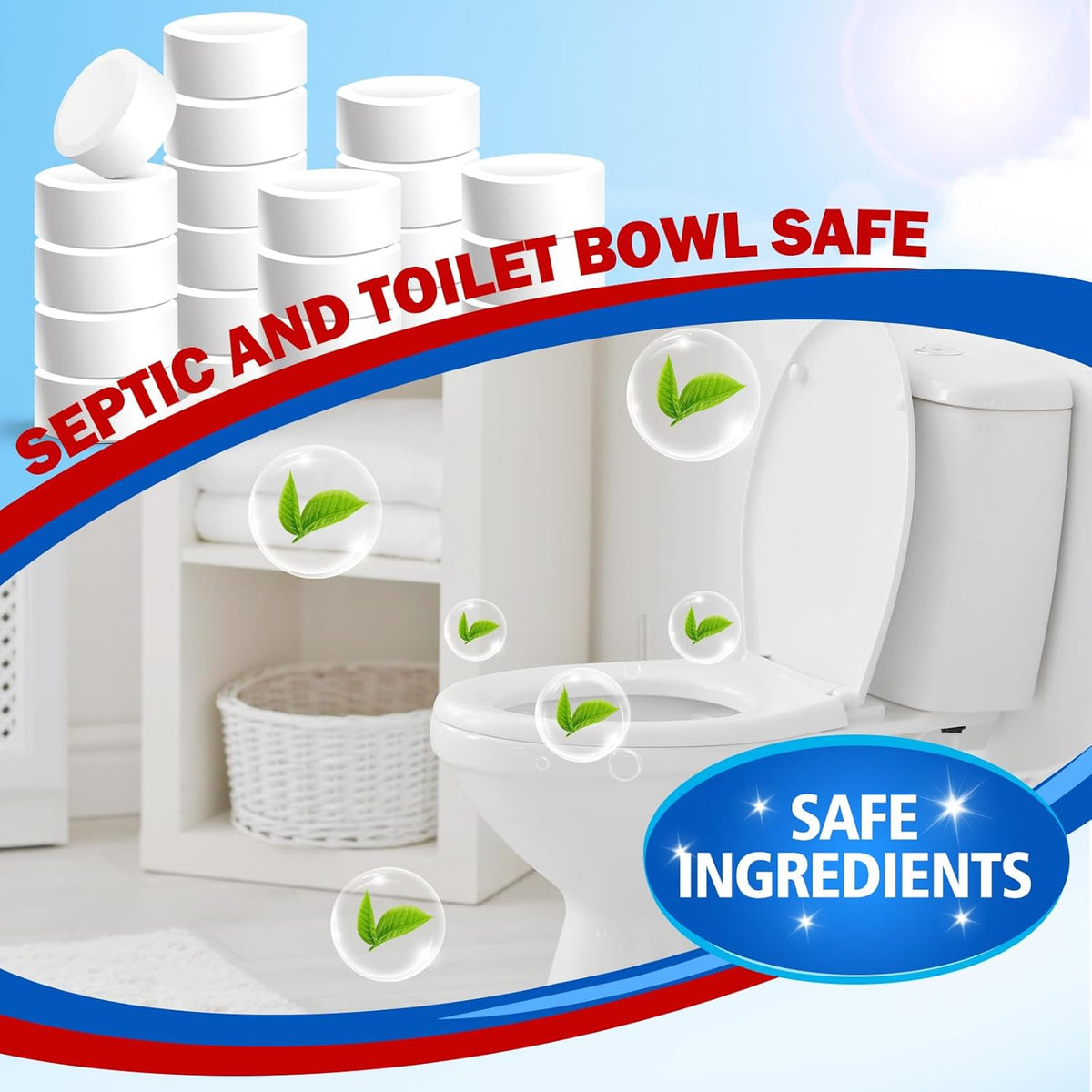 USKICH Toilet Bowl Cleaner - 80 PACK, Household Automatic Toilet Bowl Cleaners with Bleach