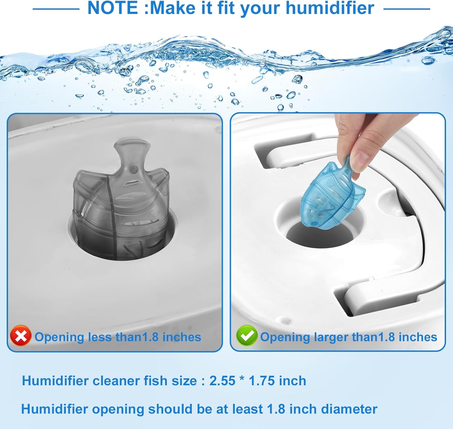 10PC Humidifier Cleaner Fish Universal Humidifier Tank Cleaner Works in All humidifiers and Fish