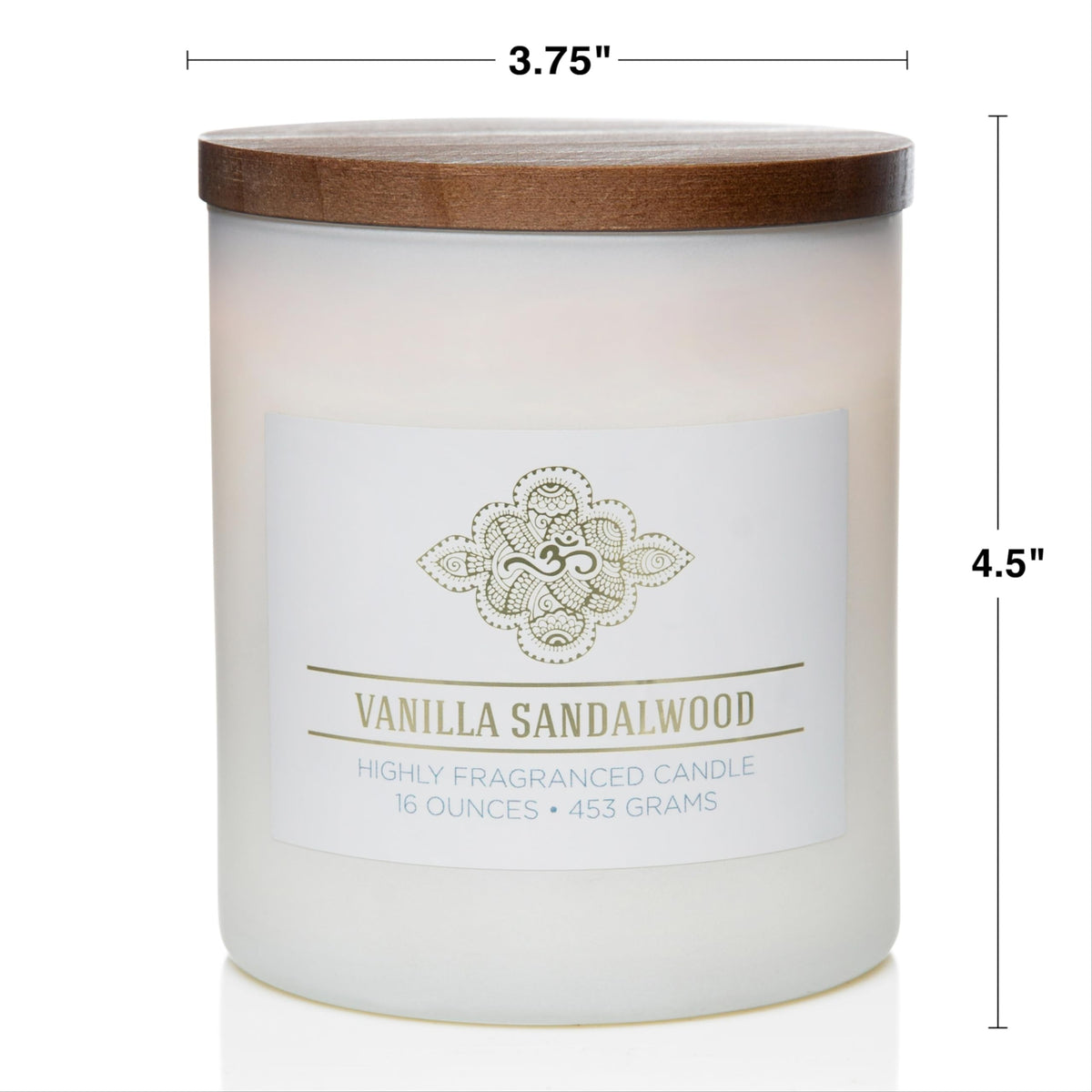 Carolina Vanilla Sandalwood Scented Candle, 16 oz Wellness Relaxing Aromatherapy Candle, 2 Wick