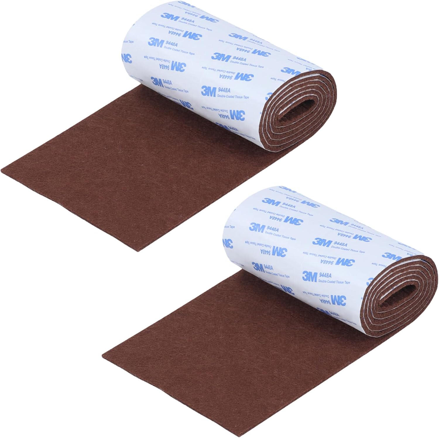 Felt Furniture Pads, Non Slip Self Adhesive Cuttable Felt Tape Brown Heavy Duty Felts Strip Roll