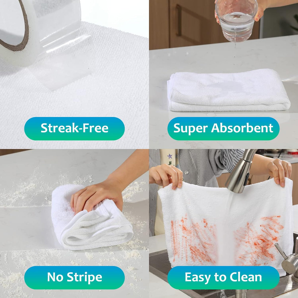 Newwiee 3 Pcs Extra Large Microfiber Cleaning Cloth 30" x 20" Washable Reusable Microfiber Towel