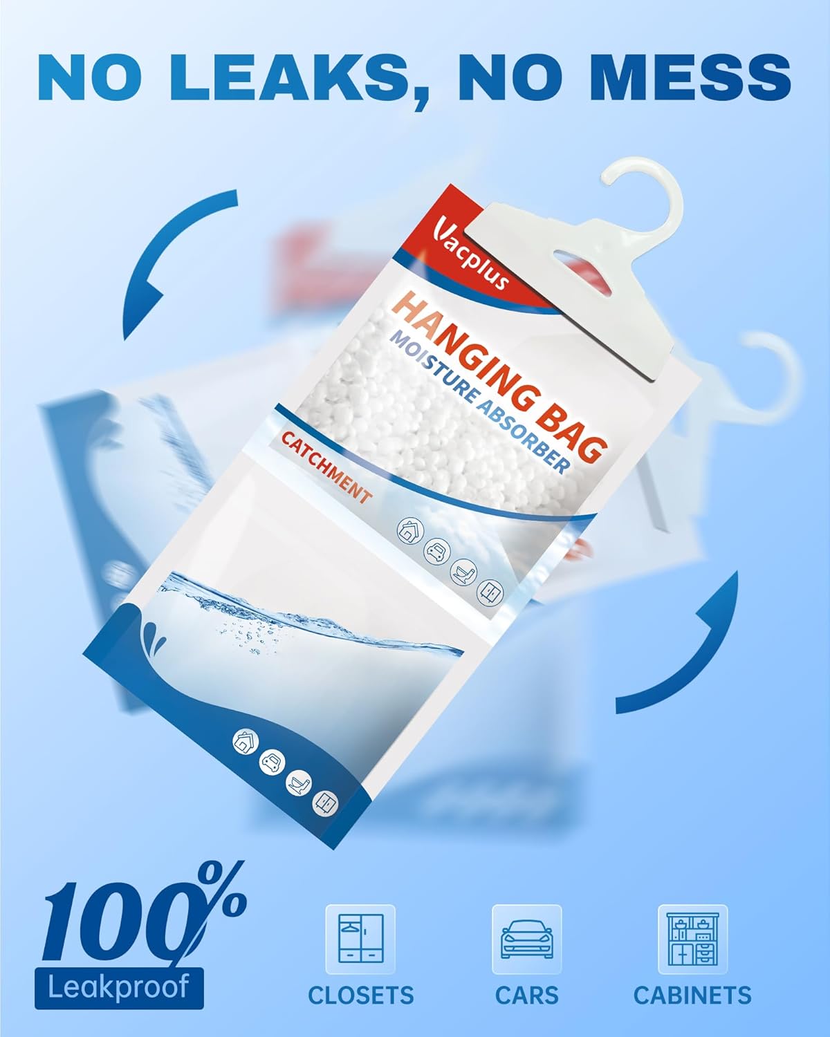 Vacplus Moisture Absorbers Packets, Fragrance Free 20 Pack, Humidity Packs, Dessicant Packets