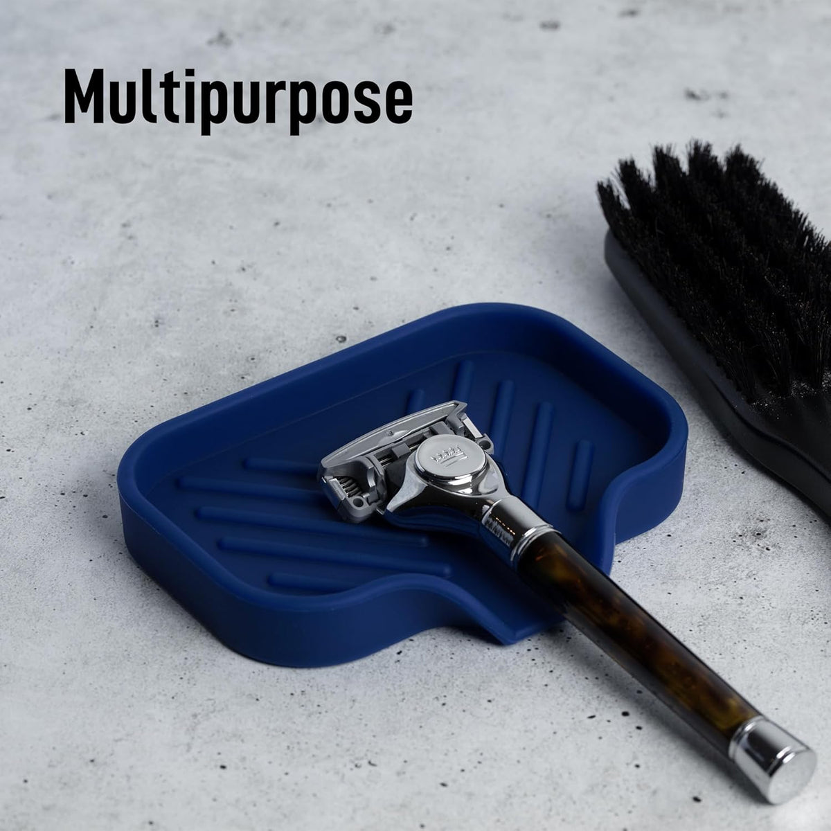 Zulay Kitchen Small Silicone Sponge Holder (4.9x3.3”) – Space-Saving Sink Organizer Tray for