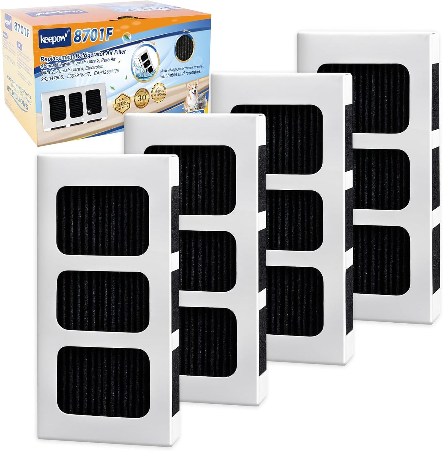 KEEPOW Paultra2 Refrigerator Air Filter Compatible with Frigidaire Pureair Ultra 2, Pure Air Ultra