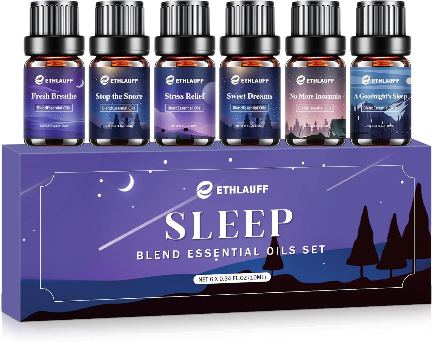 Sleep Essential Oils, Essential Oil Blends for Diffusers for Home (Relax, Stress Relief, Fresh