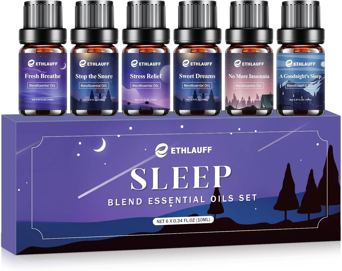 Sleep Essential Oils, Essential Oil Blends for Diffusers for Home (Relax, Stress Relief, Fresh