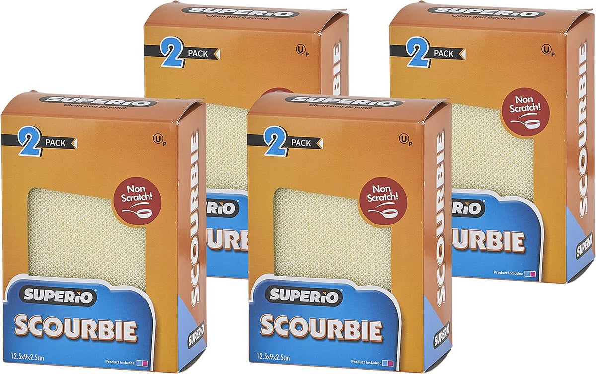 Superio Nylon Cleaning Pad, Dish Scrubbers, Multi Surface Scratch- Free Scour Sponge for Stainless