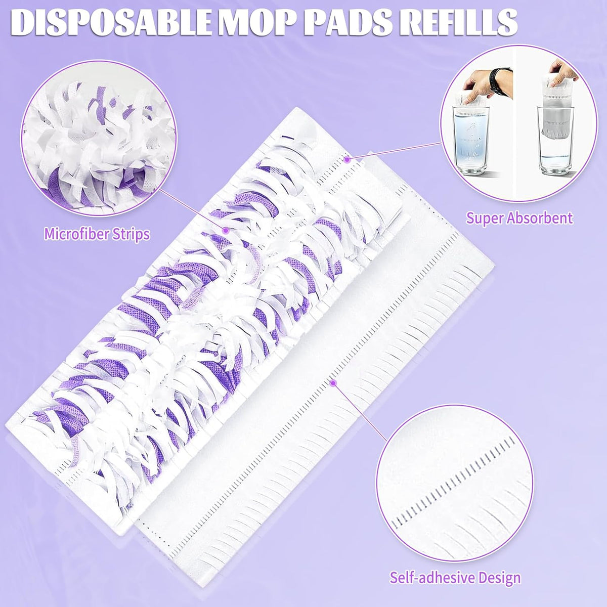 25 Pack Disposable Mop Pads for Swiffer Power Mop Pads, Replacement for Swiffer Power Mop Refills