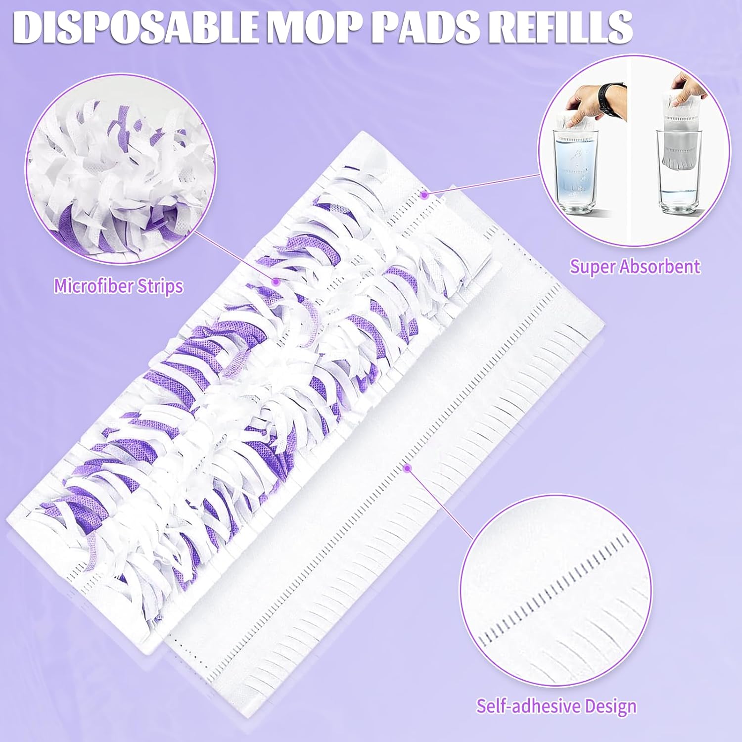 25 Pack Disposable Mop Pads for Swiffer Power Mop Pads, Replacement for Swiffer Power Mop Refills