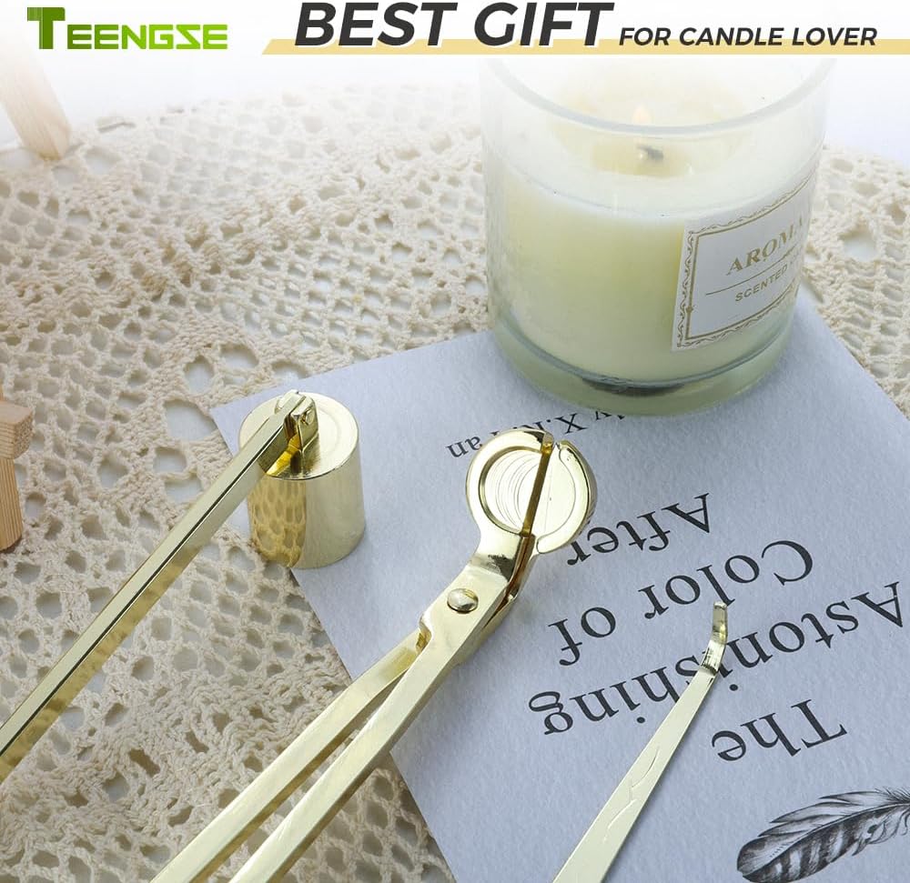 3 in 1 Candle Accessory Set, Candle Wick Trimmer, Candle Wick Snuffer, Candle Wick Dipper