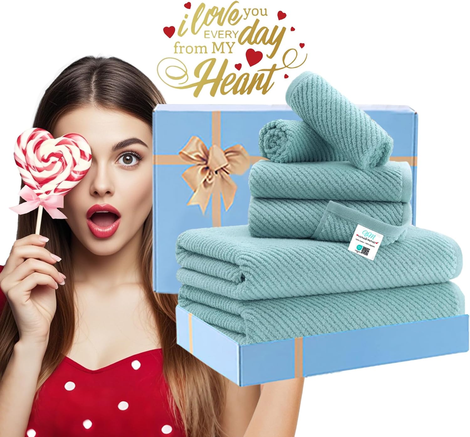 Towels for Bathroom - 100% Cotton | Lightweight | Thick | Soft, Quick Dry Towels, Bath Towel Set of