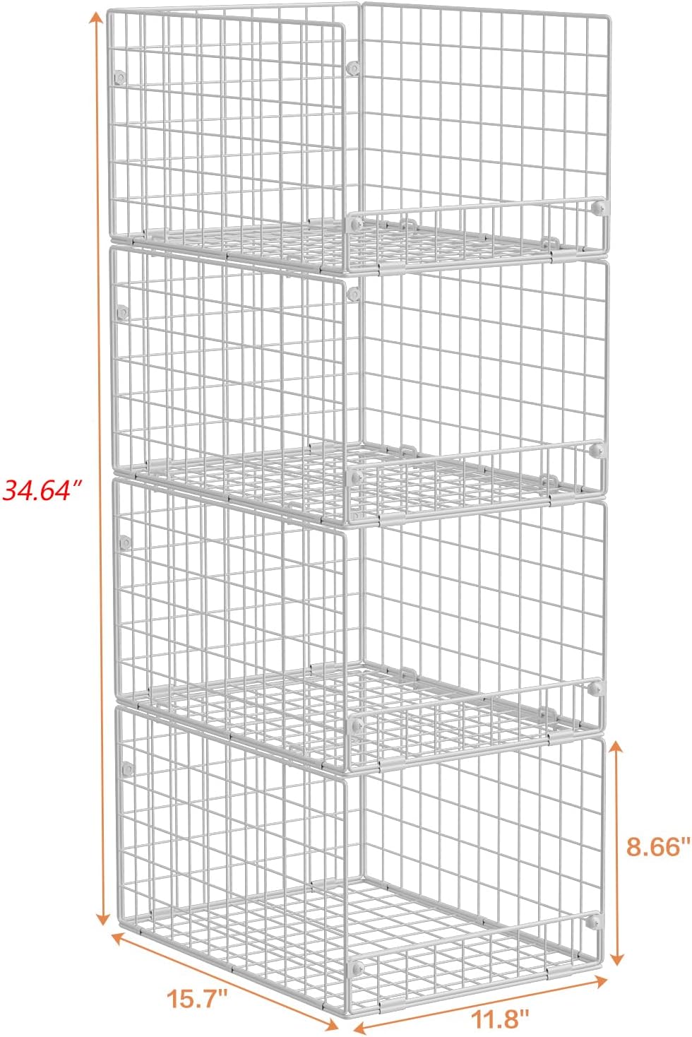 Stackable Closet Organizers and Storage - 4-Tier Stackable Storage Bins, Foldable Closet Shelf
