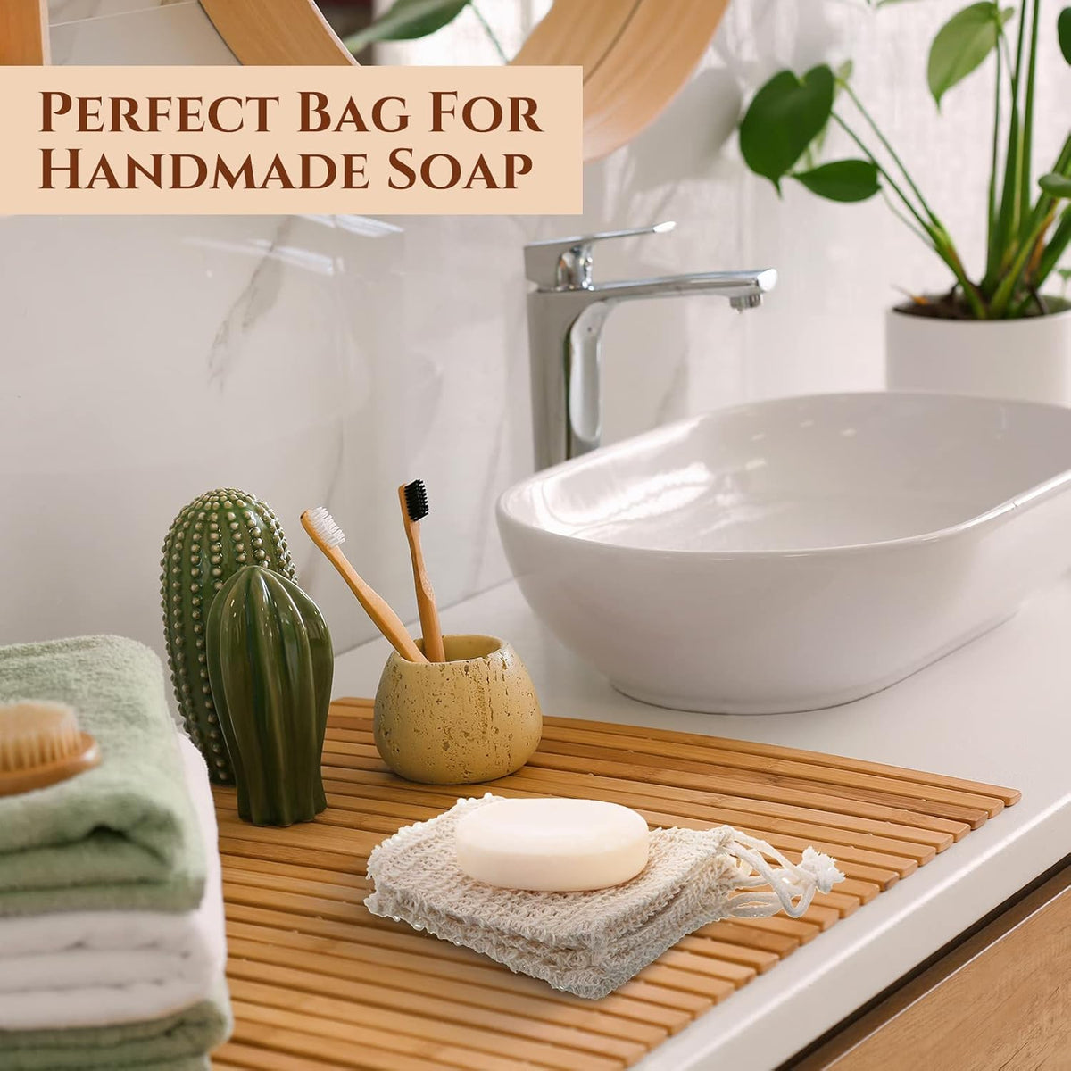 Rtteri 200 Pcs Soap Exfoliating Bag, Natural Sisal Soap Pouch Saver Body Shower Bar Mesh Body Net