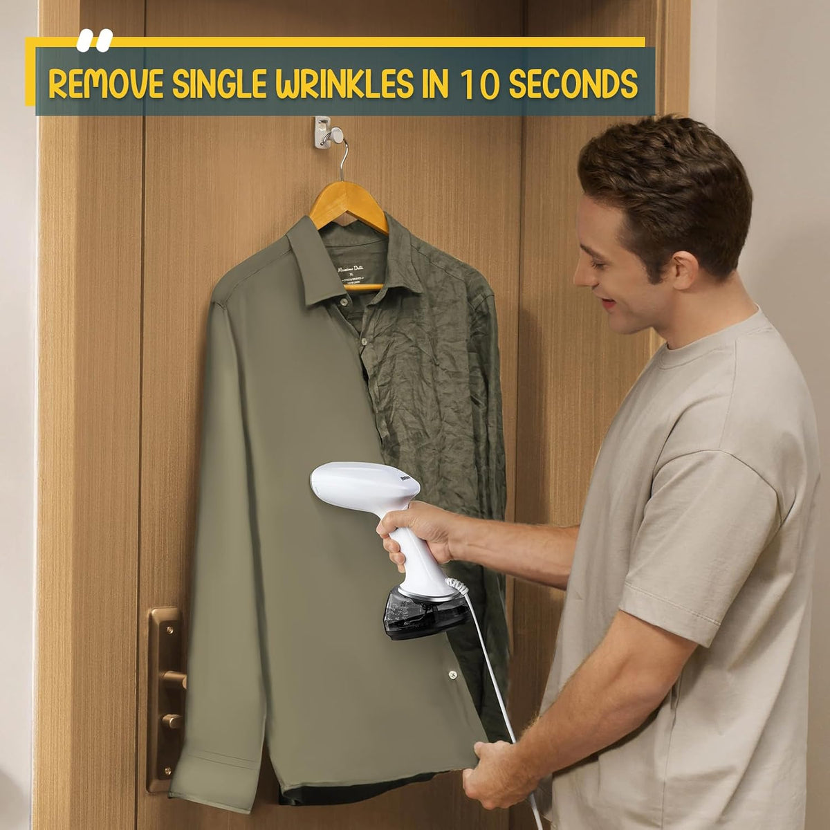 Handheld Steamer for Clothes 1200W, Clothes Steamer with Large 360ml Water Tank, Fast Wrinkle