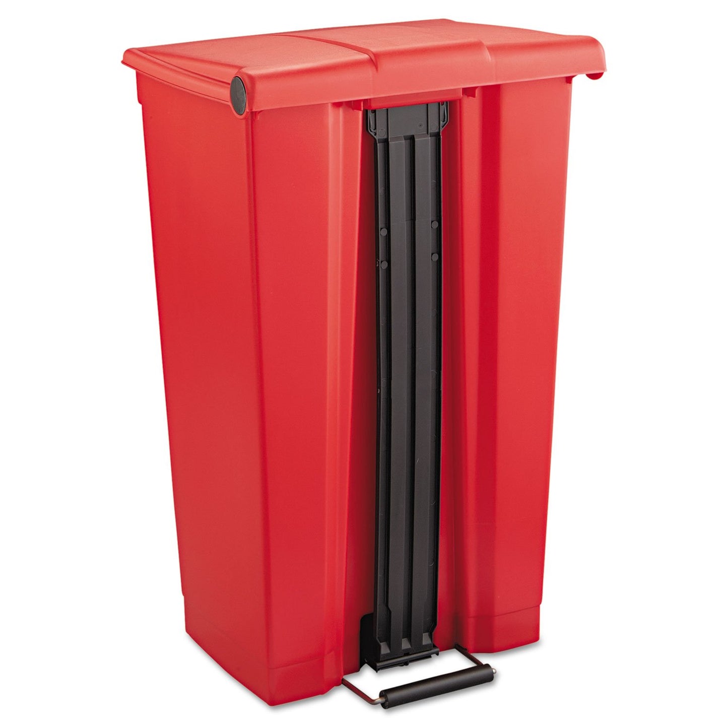 Rubbermaid Commercial Products Slim Jim Front Step On Trash Can, Red, 23-Gallon, Hands-Free Garbage