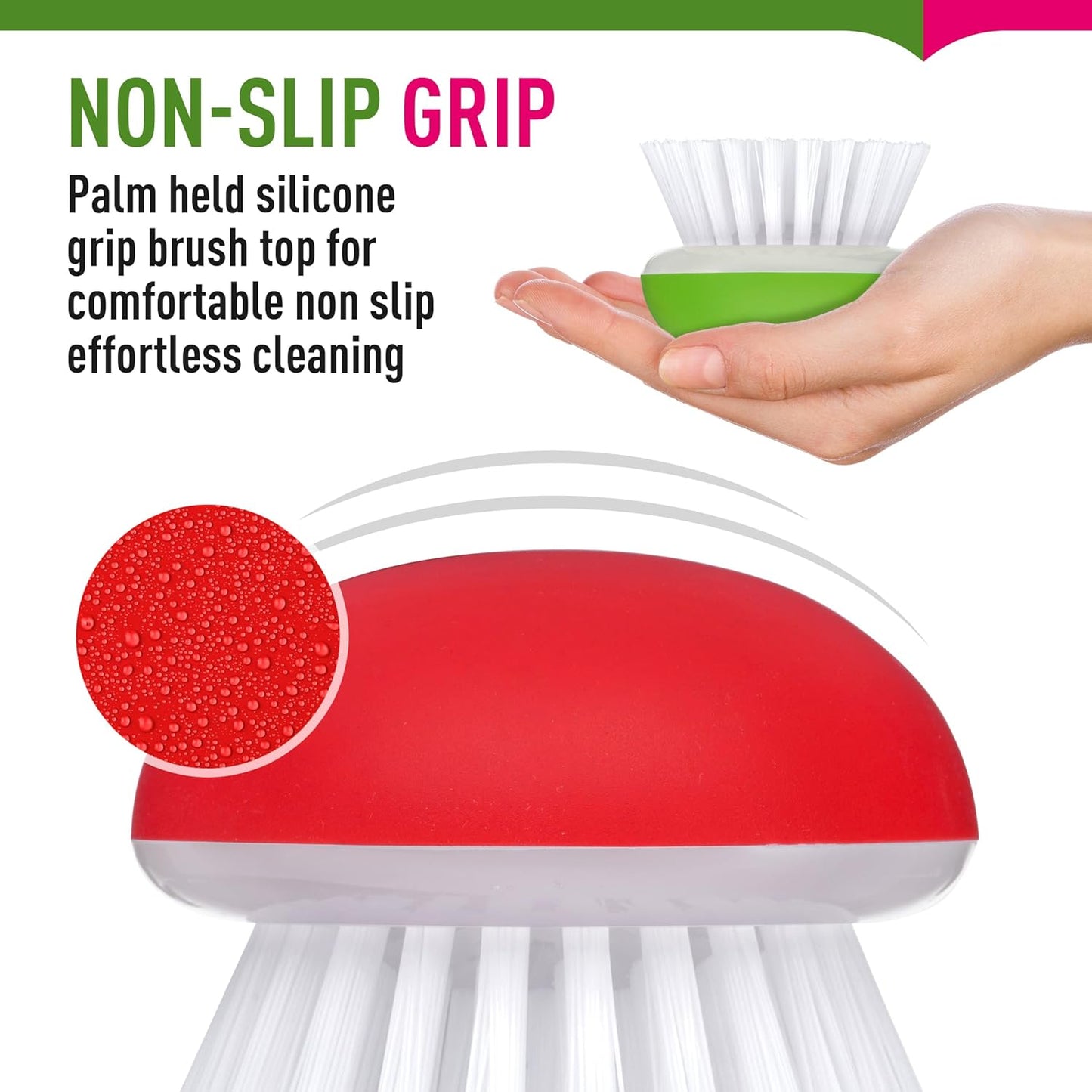 Vegetable Brush Scrubber for Food – 2Pcs Set Fruit and Veggie Brush – Silicone Top and Ultra-Strong