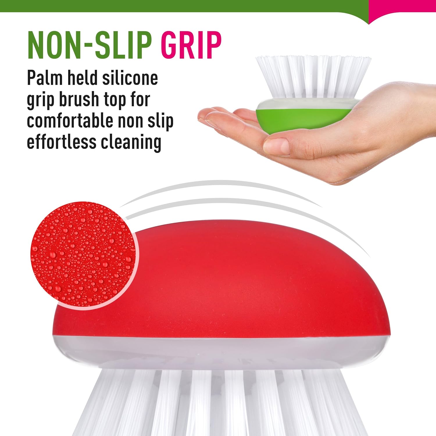 Vegetable Brush Scrubber for Food – 2Pcs Set Fruit and Veggie Brush – Silicone Top and Ultra-Strong