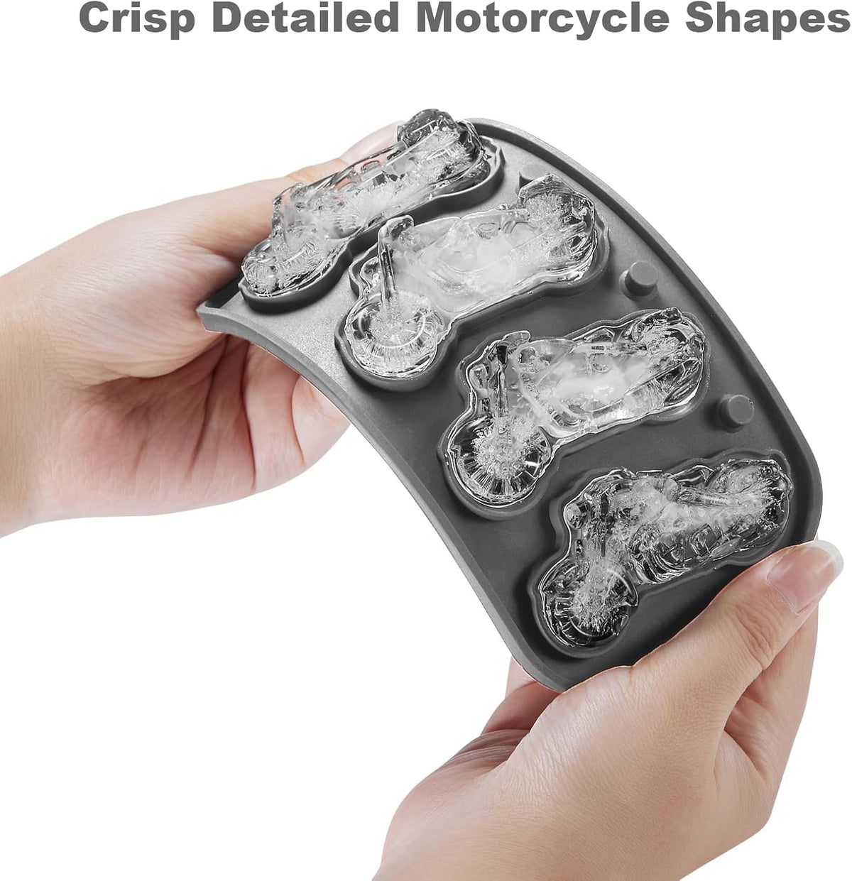 Nax Caki 3D Motorcycle Ice Cube Tray, Large Silicone Fun Shapes Ice Cube Mold for Whiskey