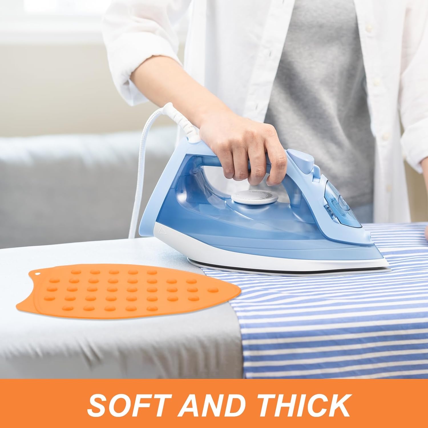 PATIKIL Silicone Iron Rest Pad, Multipurpose Hot Heat Resistant Iron Rest Plate Protective Pad for