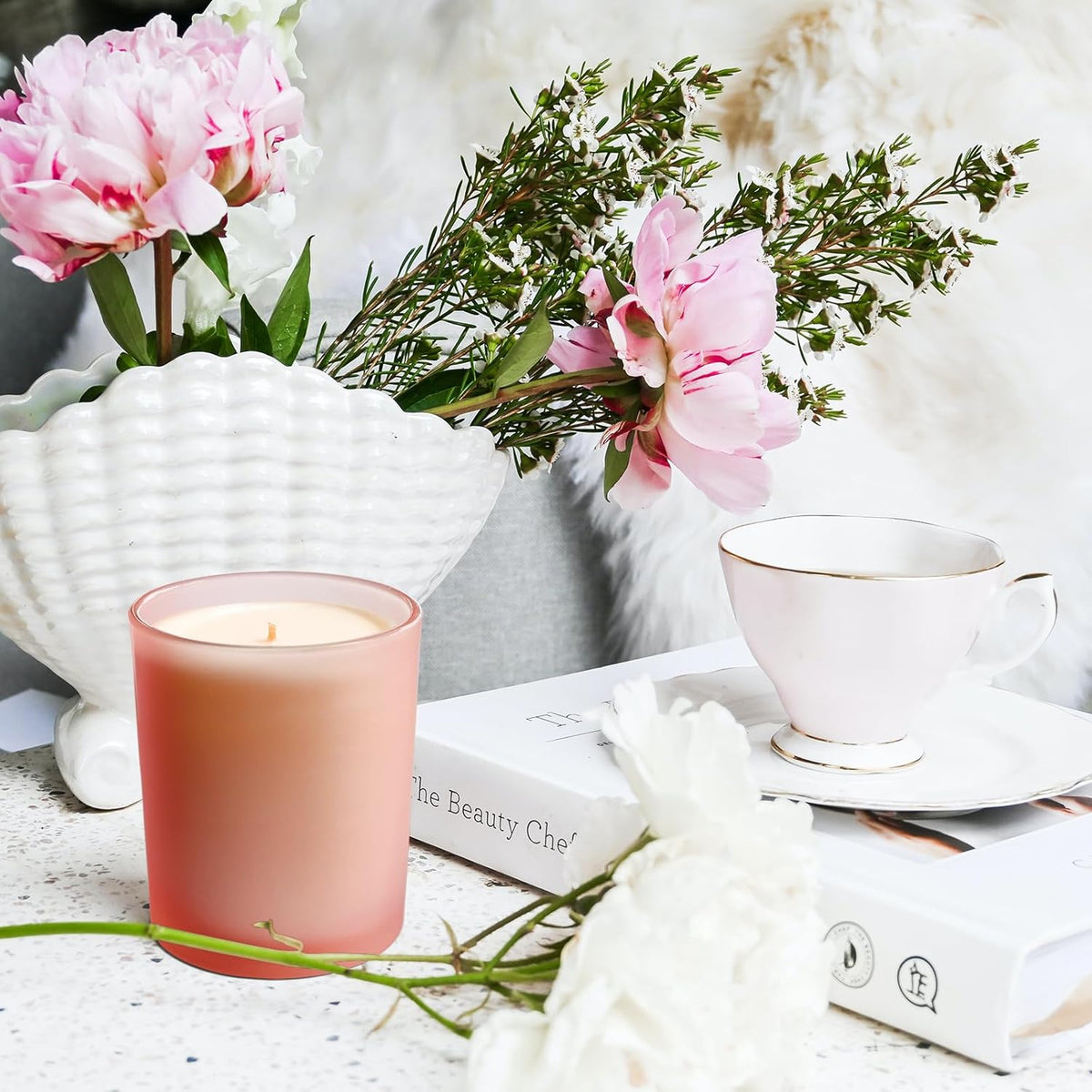 Thick Candle Jars for Making Candles 12 Pcs, 7 OZ Empty Jars with Wood Lids for Candle Making