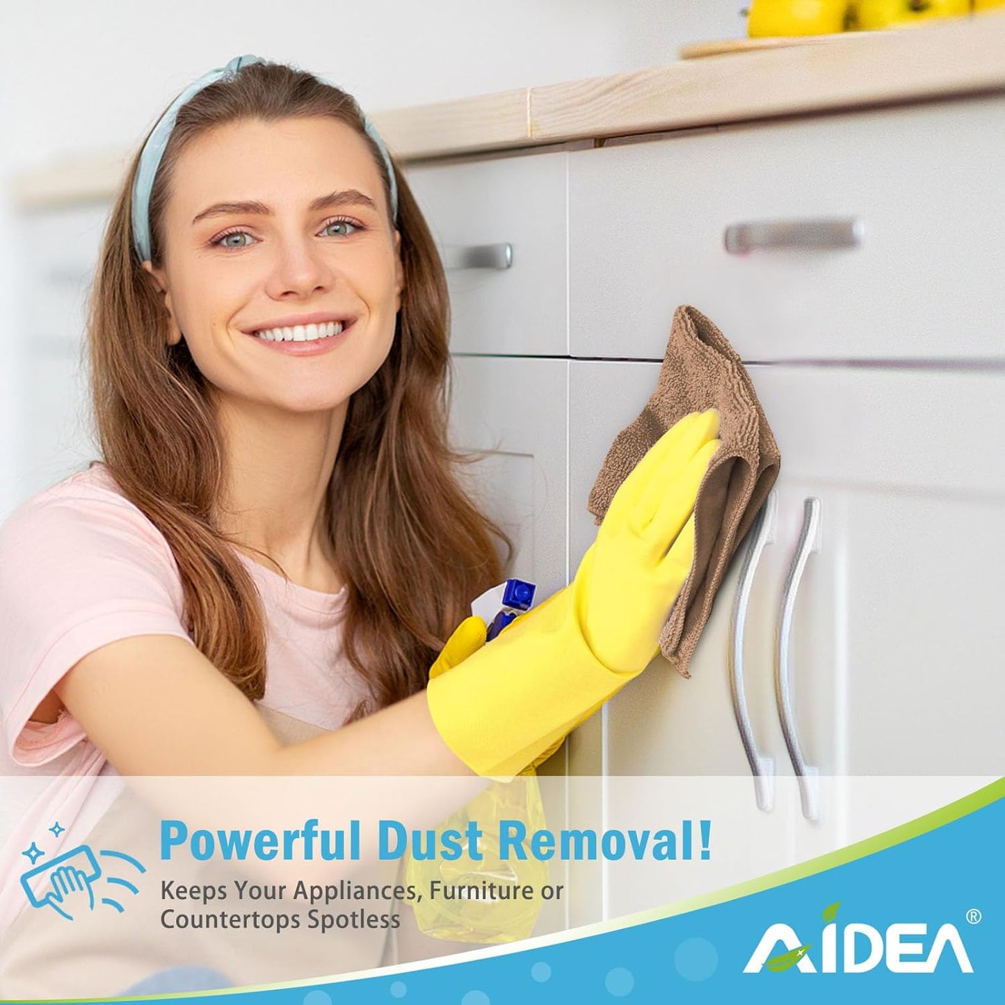 AIDEA Microfiber Cleaning Cloth-12PK, Soft Microfiber Towels for Cars, Absorbent Cleaning Rags
