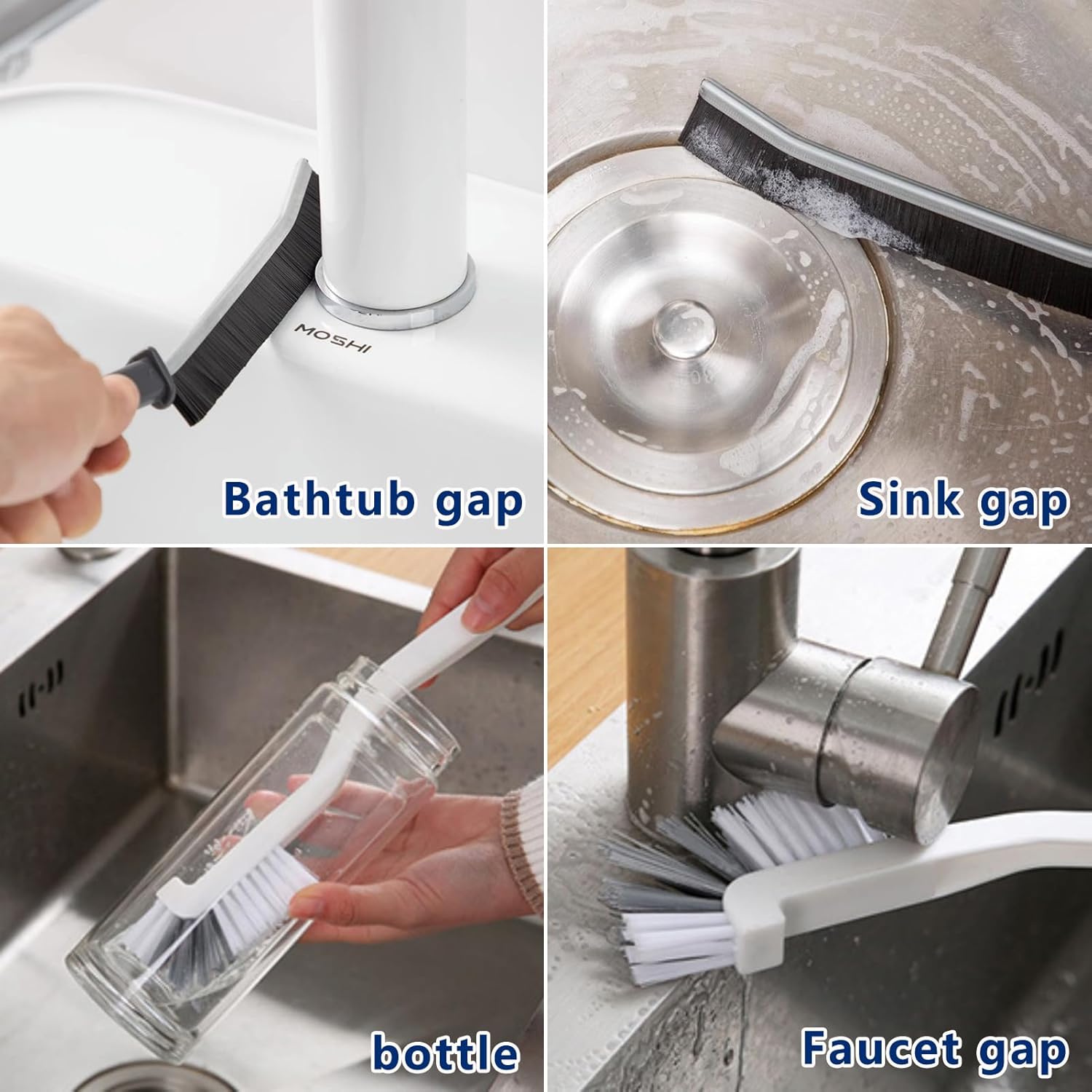 11Pcs Crevice Cleaning Brush,Gap Cleaning Brush with Long Handle,Small Gap Cleaning Brush for