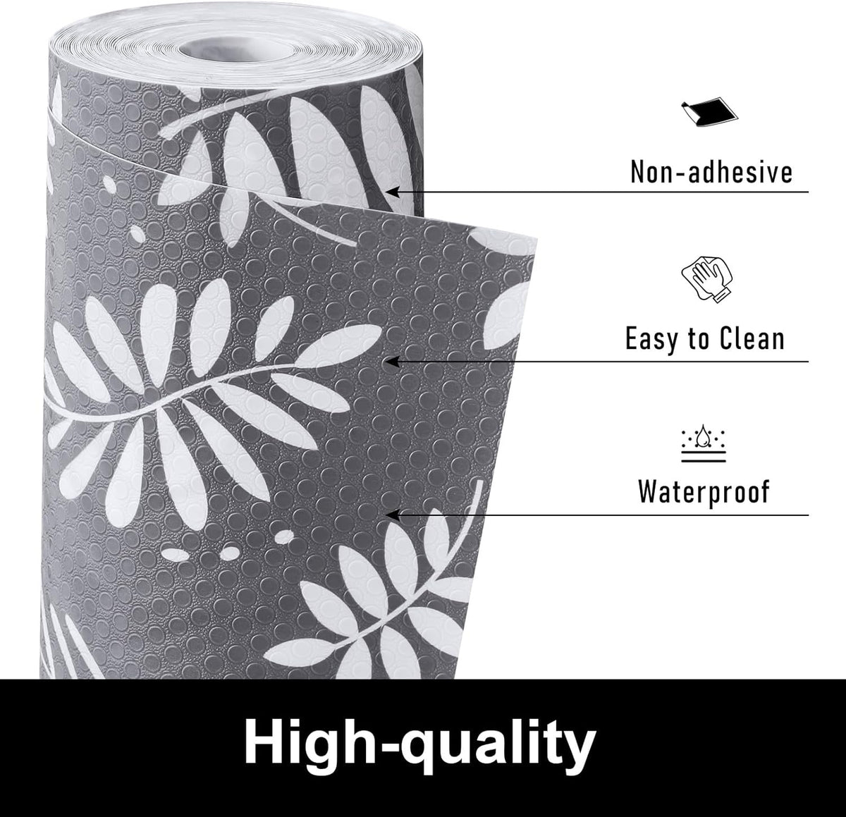 Cooyes Shelf and Drawer Liners for Kitchen Cabinets, Non Adhesive Cabinet Liner, EVA Waterproof