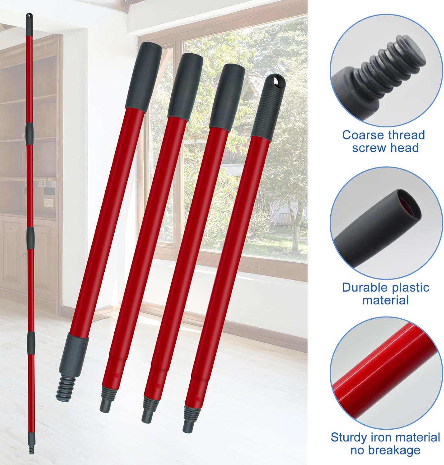 Spin Mop Replace Head, Base, Scrubber, Mop Handle for OCedar RinseClean 2-Tank System, Include 2
