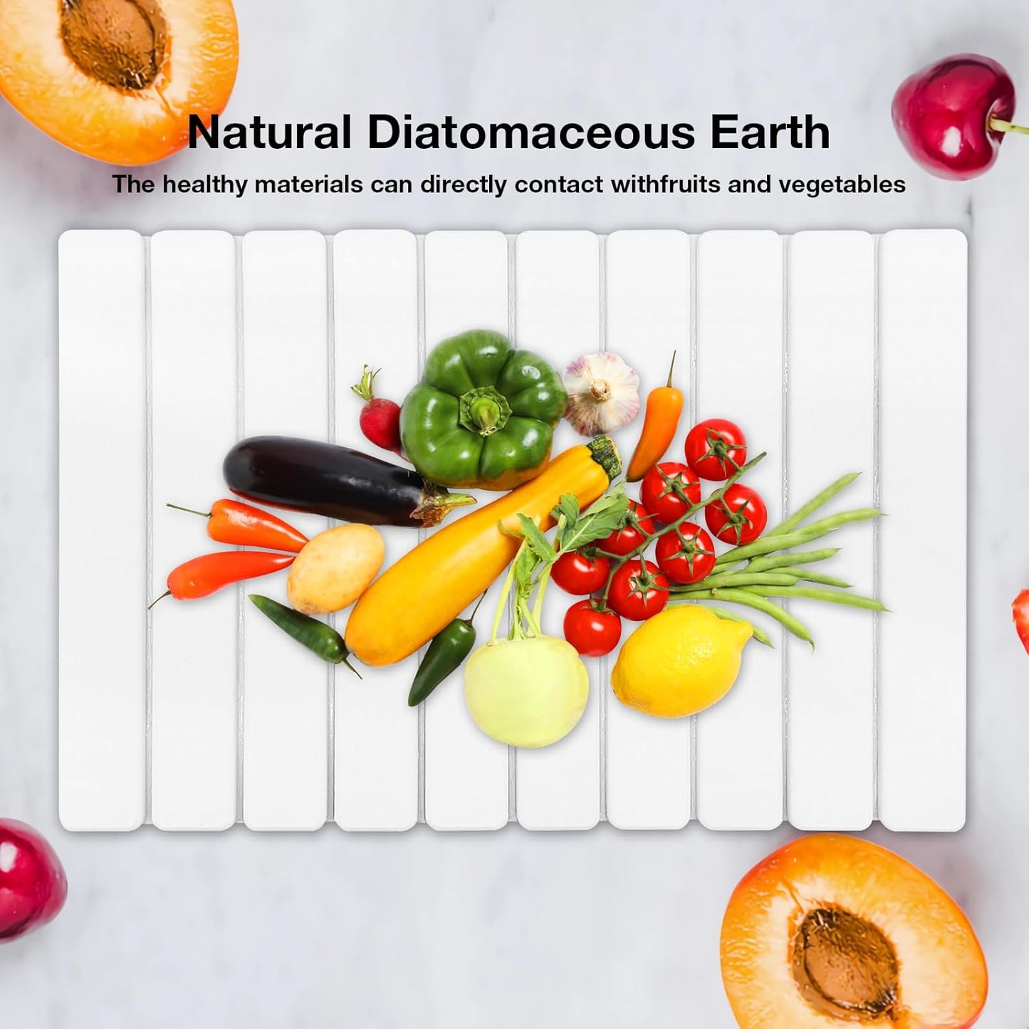 Diatomaceous Earth Stone Dish Drying Mat for Kitchen Counter – 24”x16”, Non-Slip Quick-Dry Surface