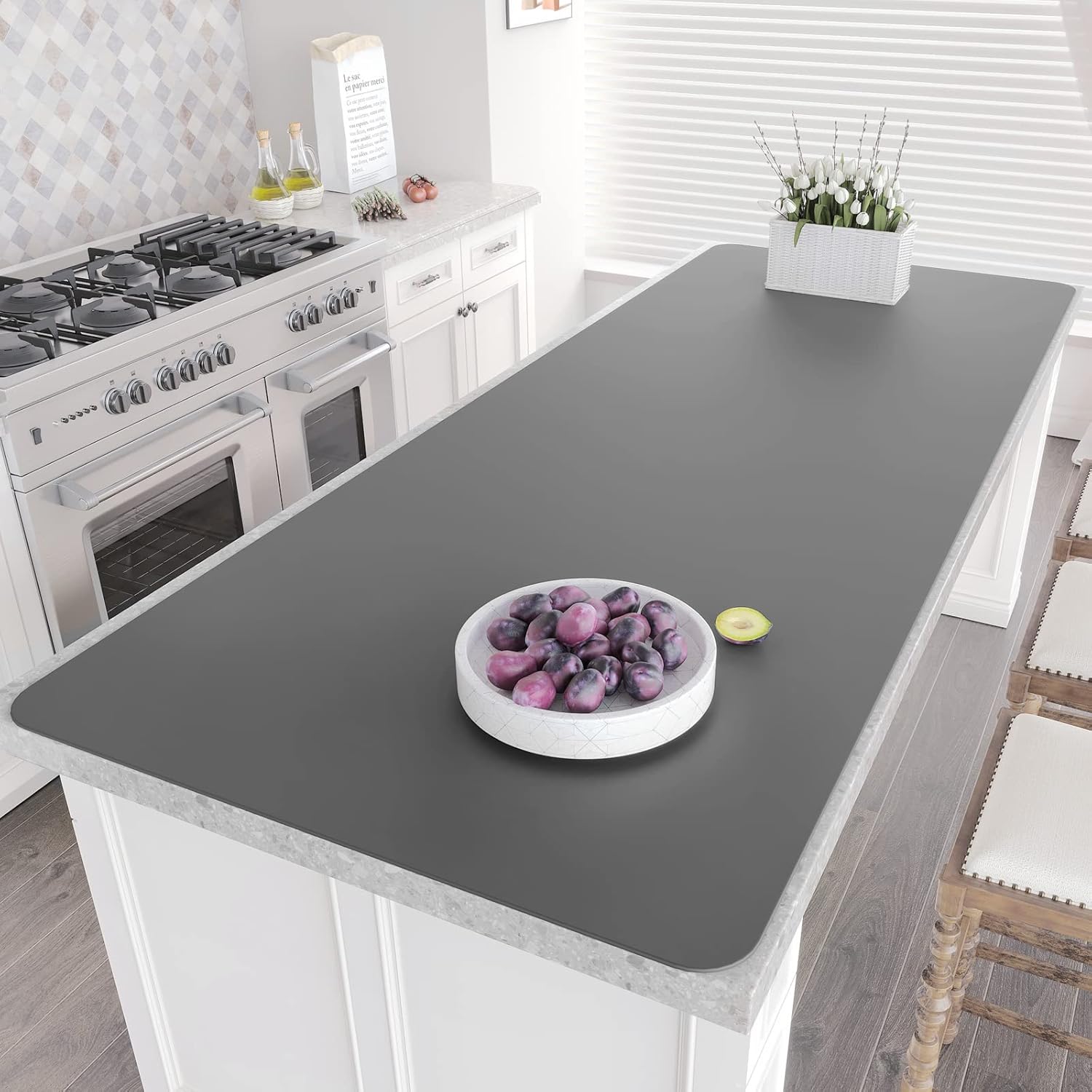 Warome Silicone Mat,78.7”x 23.6” Heat Resistant Mats for Countertop,Extra Large Countertop