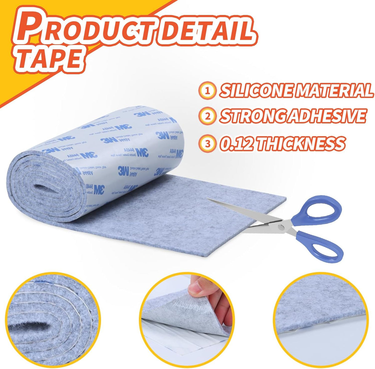Felt Furniture Pads, Heavy Duty Felts Strip Roll with Adhesive Backing Felt Pads Furniture Feet