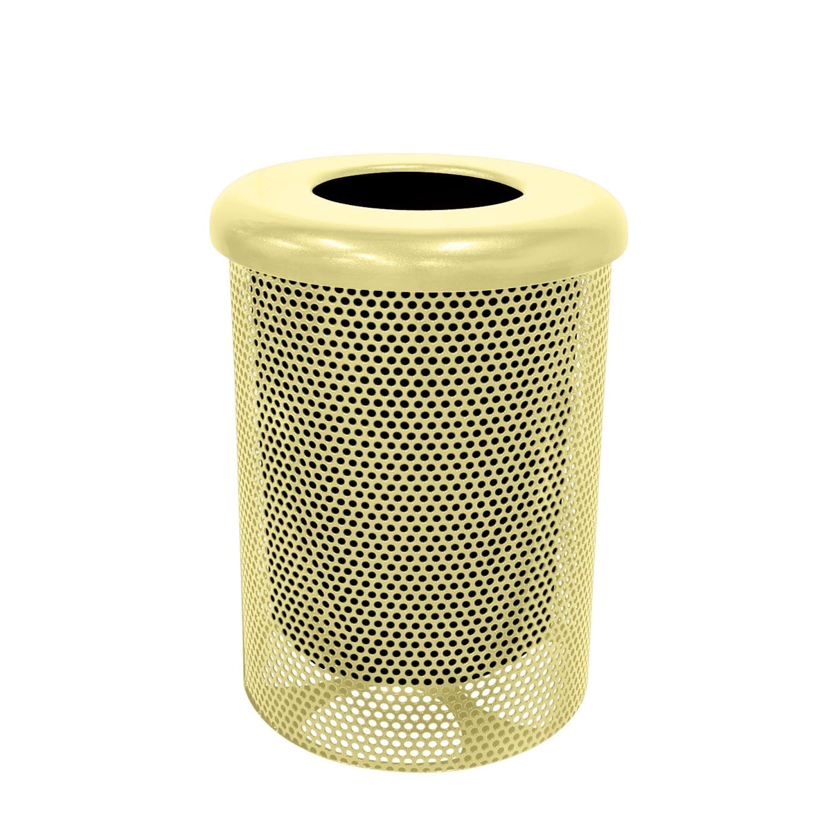 COATEDOUTDOORFURNITURE RFT-P-TXTSAND Heavy Duty Round Trash Receptacle with Flat Top, Liner