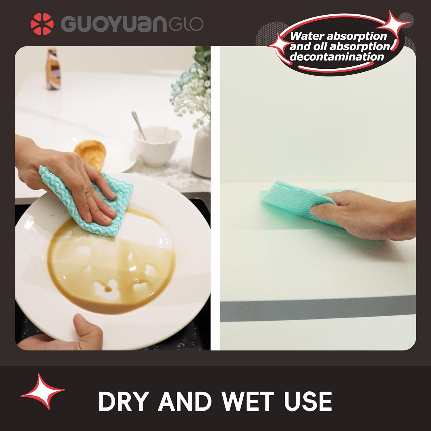 Disposable Dish Cloths Disposable Cleaning Towels Heavy Duty Reusable Cleaning Cloths Dish Rags for