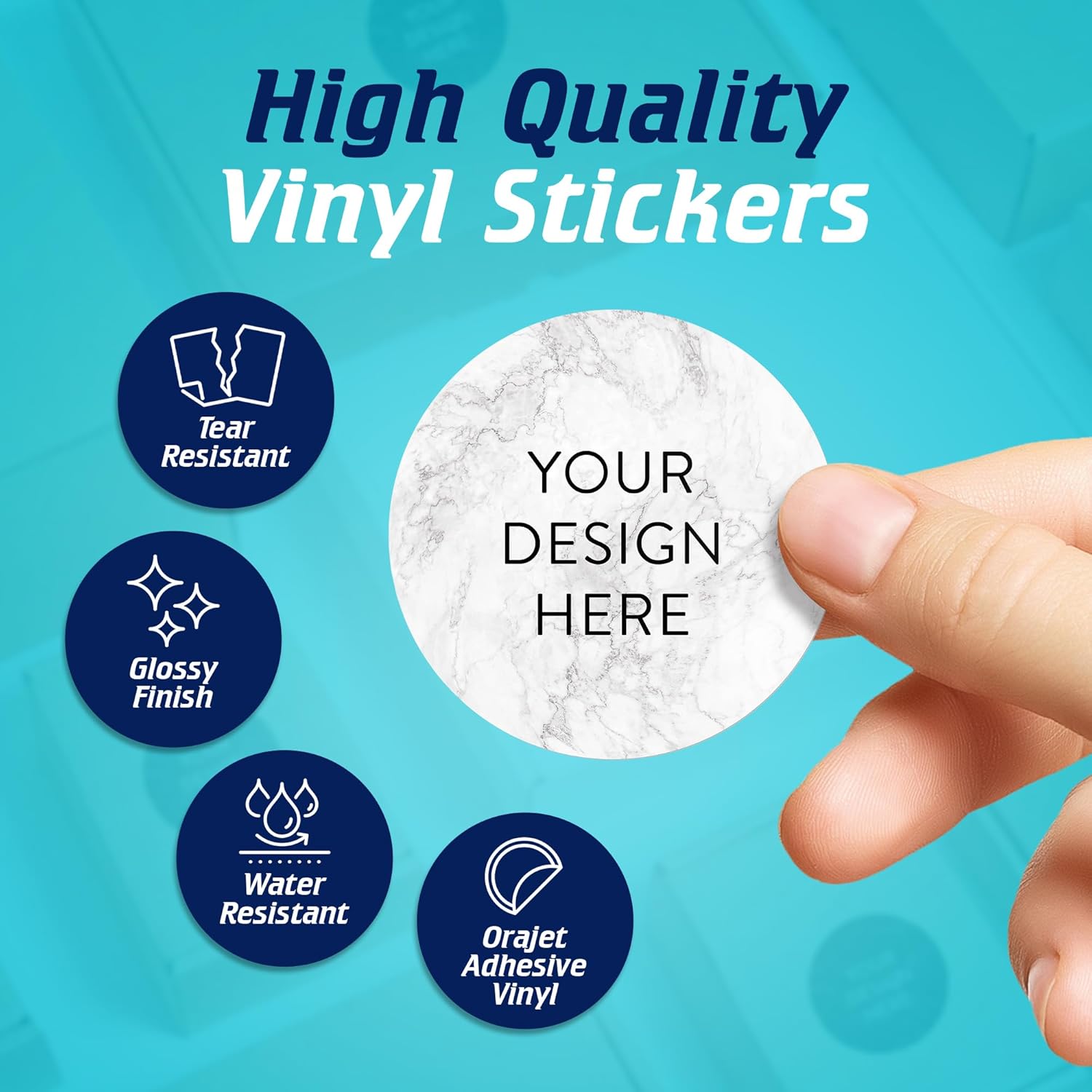 100 Custom Vinyl Stickers - Upload Your own Image, Text, Design, Logo - Personalized Logo Labels