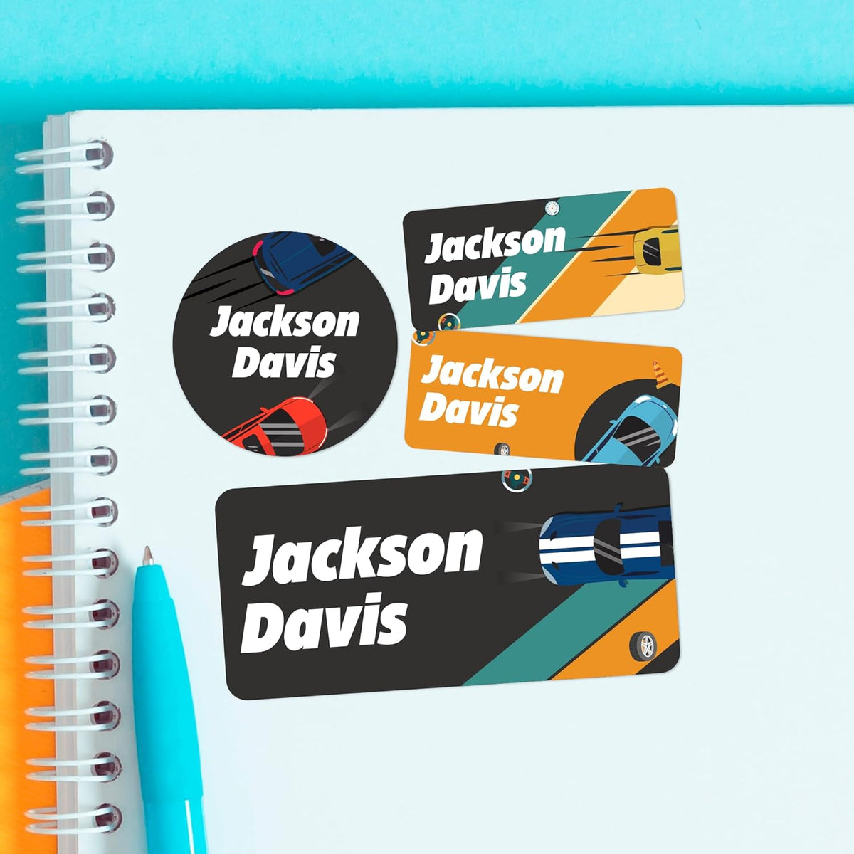 Personalized Name Tag Stickers for Kids (130+ Pack) | Car Waterproof Labels for School Supplies