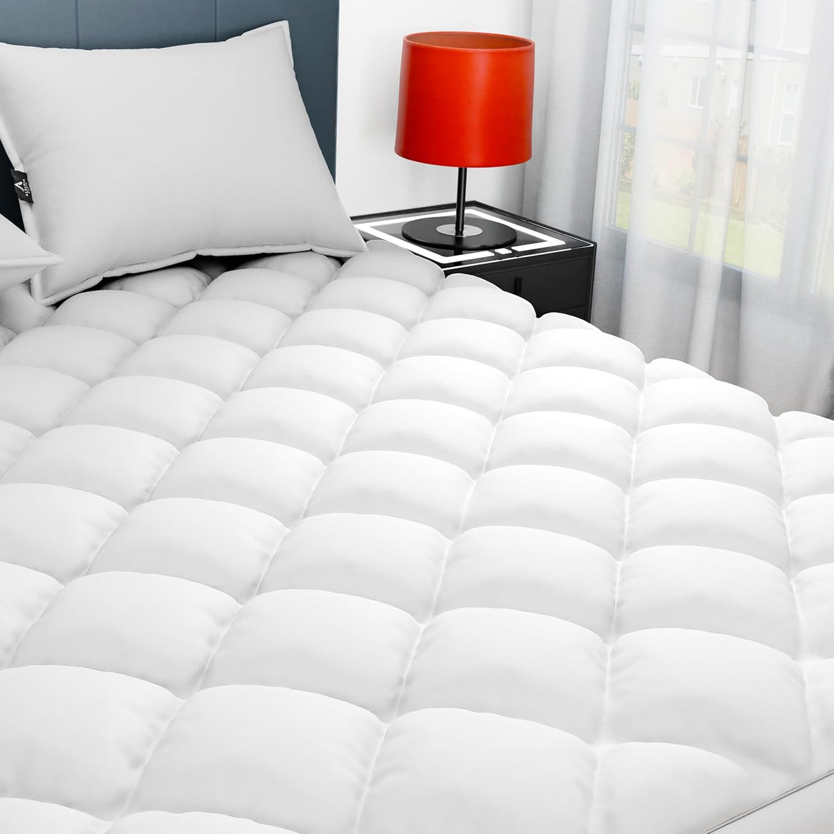Sunflower California King Mattress Pad, Hypoallergenic Cotton Mattress Cover,18-22" Extra Deep