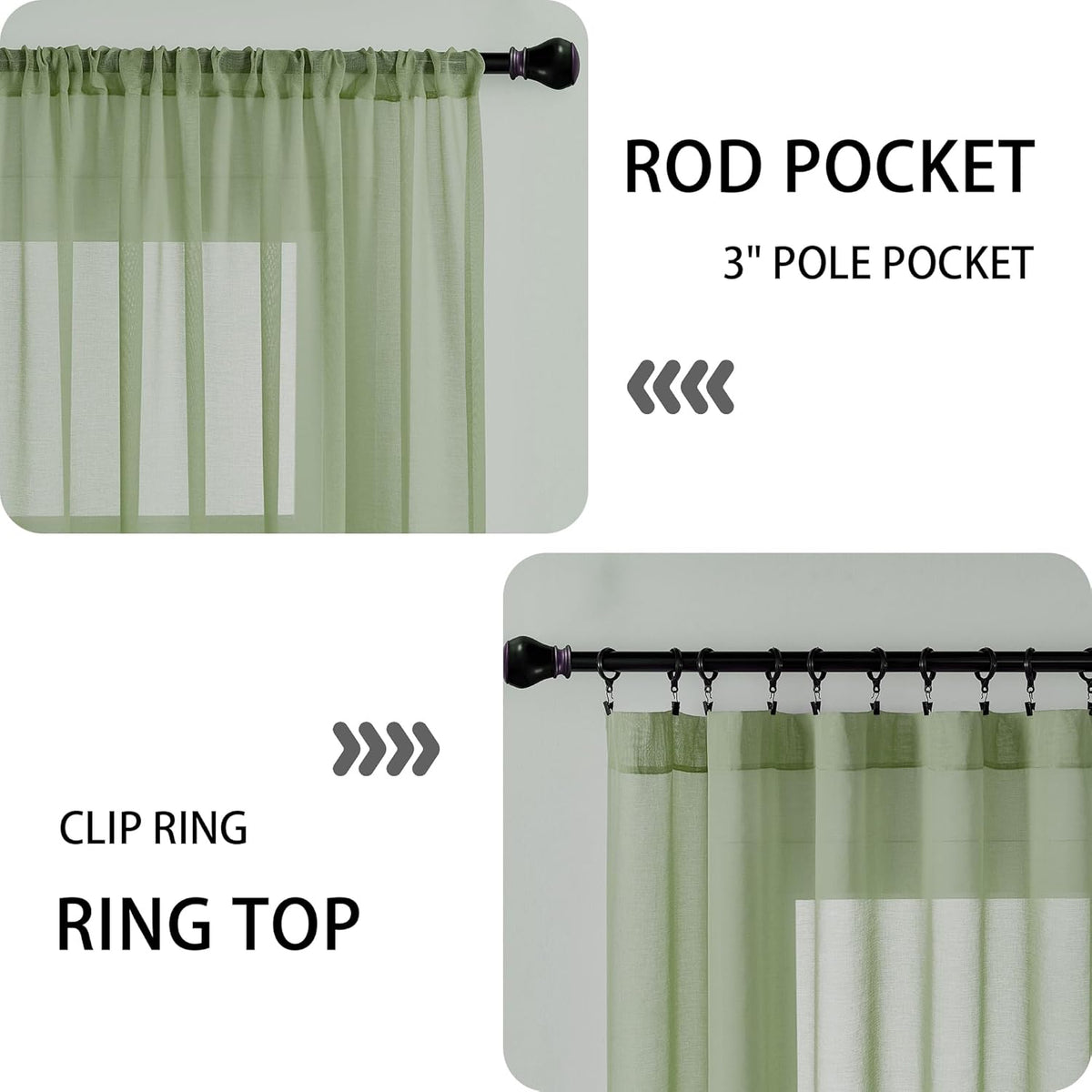 Tollpiz Sheer Door Curtains Closet Linen Textured Curtain Sheers Doorway Light Filtering Voile