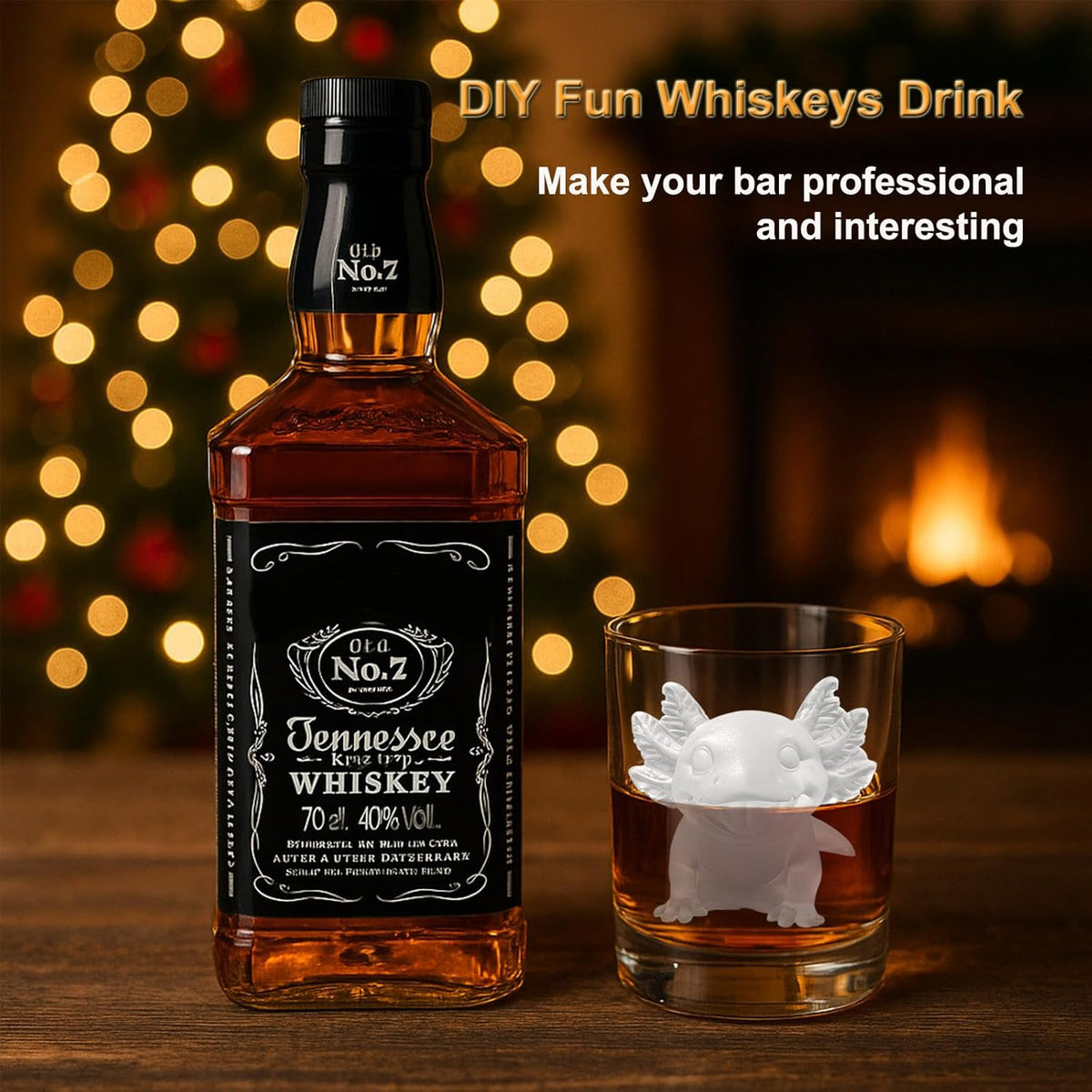 3D Axolotl Ice Cube Silicone Molds Tray for Whiskey, Cocktail, Drink Decor, Bar; Rich Details. Cute