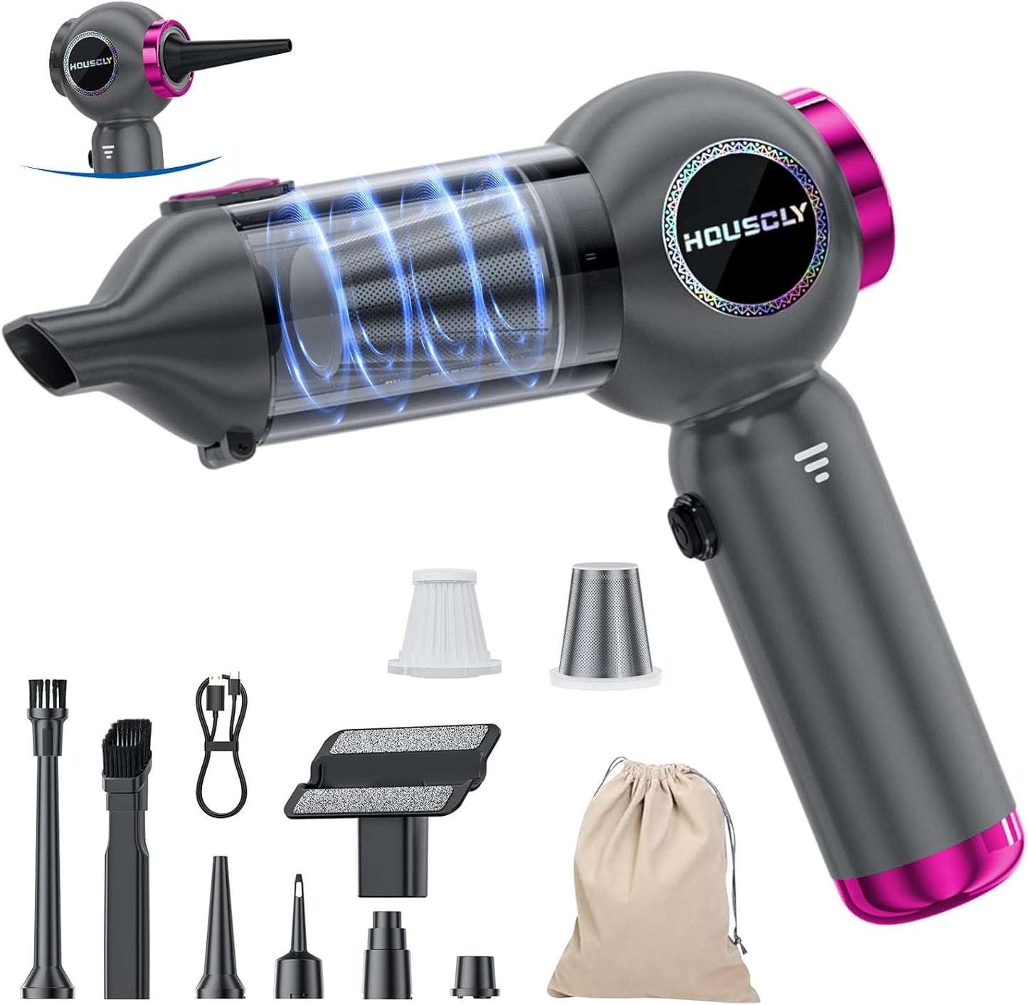 Handheld Car Vacuum Portable Cordless 25000Pa High Power Small Mini Hand Vacuum Cleaner