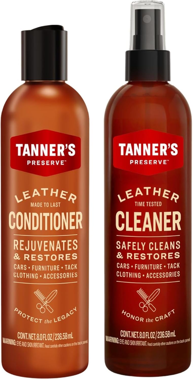 Tanner's Preserve Leather Cleaner & Conditioner Duo Pack, Cleans, Rejuvinates & Restores Finished