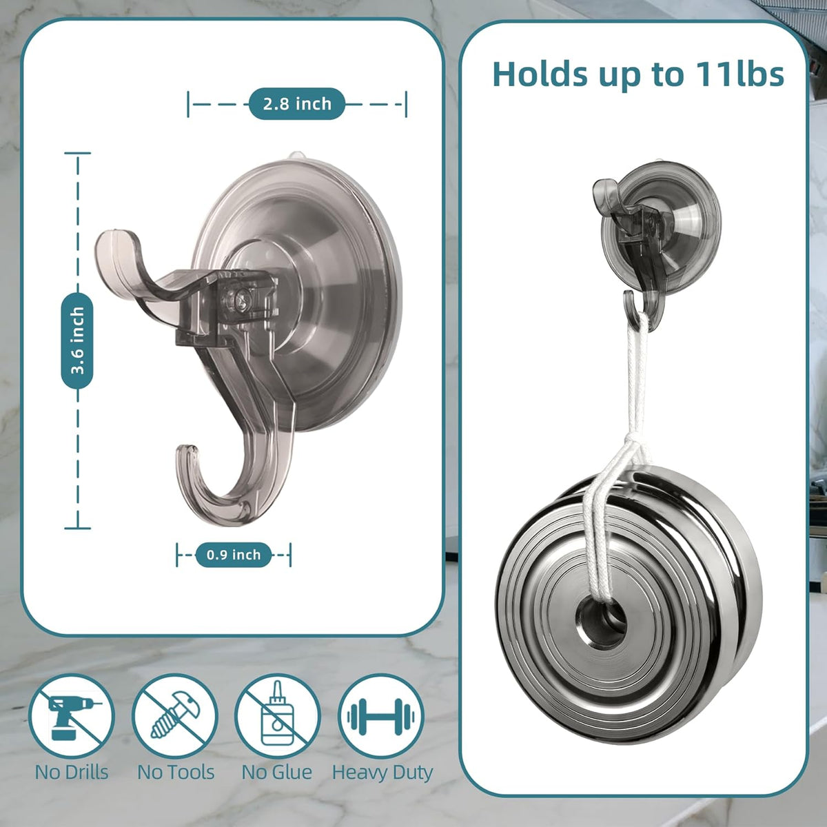 Antimbee Suction Hooks, 5 Pack Clear Hanger, Removable Small Suction Cups for Shower, Bathroom