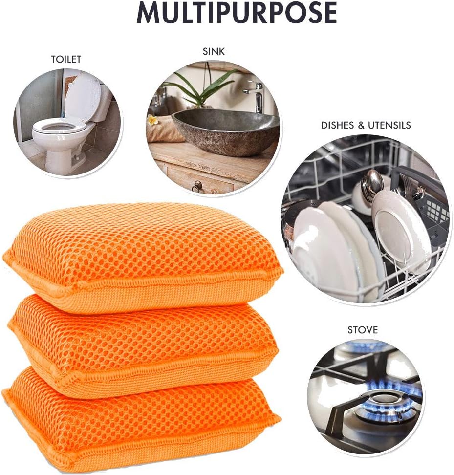 Commercial Miracle Microfiber Kitchen Sponge by Scrub-It - Large - Non-Scratch Heavy Duty