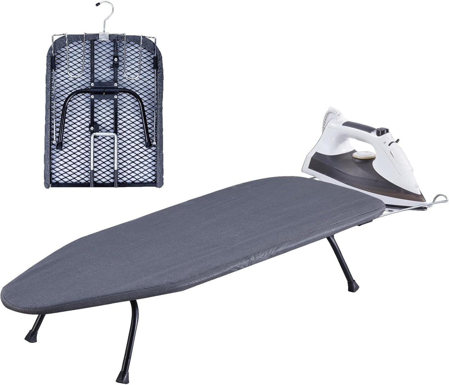 Foldable Table Top Ironing Board with Iron Rest, Portable Ironing Board Small with Heat Resistant