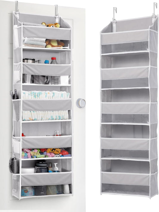 ULG 1 Pack Over Door Organizer with 5 Large Pockets 10 Mesh Side Pockets, 44 lbs Weight Capacity
