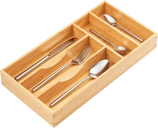 Umilife Bamboo Kitchen Drawer Organizer, 8 Inch