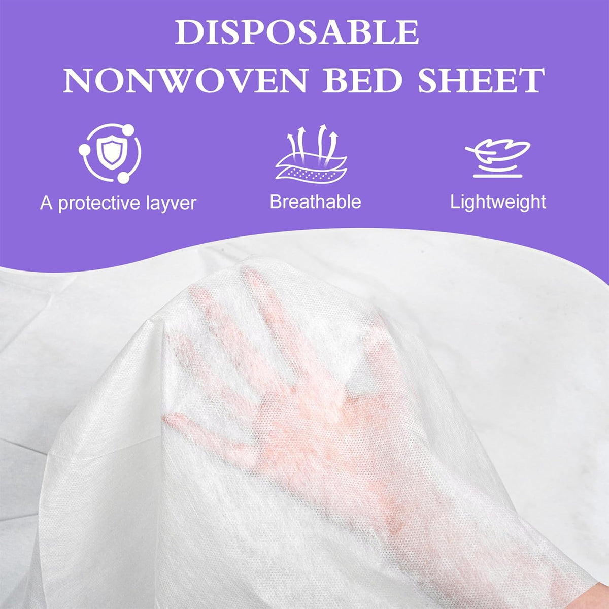 100 Pack Disposable Bed Sheets – 31.5 x 71 in Waterproof Non-woven Sheets for Massage, Spa, Tattoo